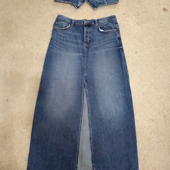 Zara Blue Denim Maxi Skirt and Vest Set ZARA - Picture 7 of 14